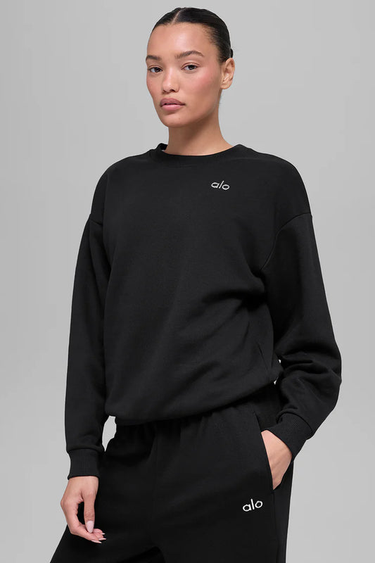 ALO Accolade Crew Neck Pullover – Black