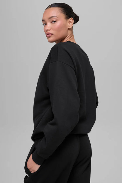 ALO Accolade Crew Neck Pullover – Black
