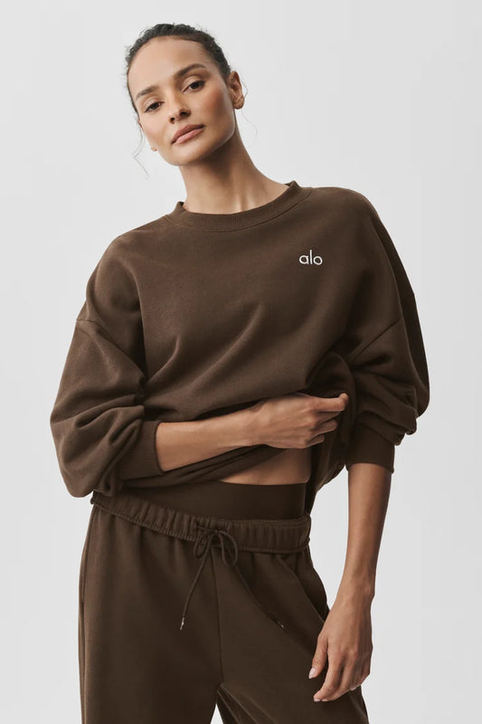 ALO Accolade Crew Neck Pullover – Brown