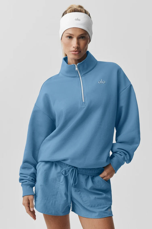 ALO Accolade 1/4 Zip Pullover – Light Blue